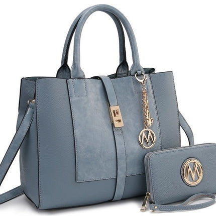 MKF Collection Yola Women's Satchel Handbag with Wristlet Wallet by Mia K.