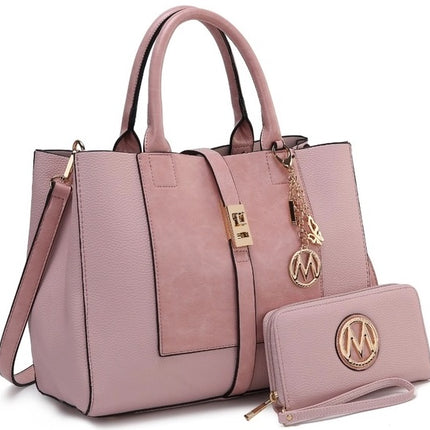MKF Collection Yola Women's Satchel Handbag with Wristlet Wallet by Mia K.