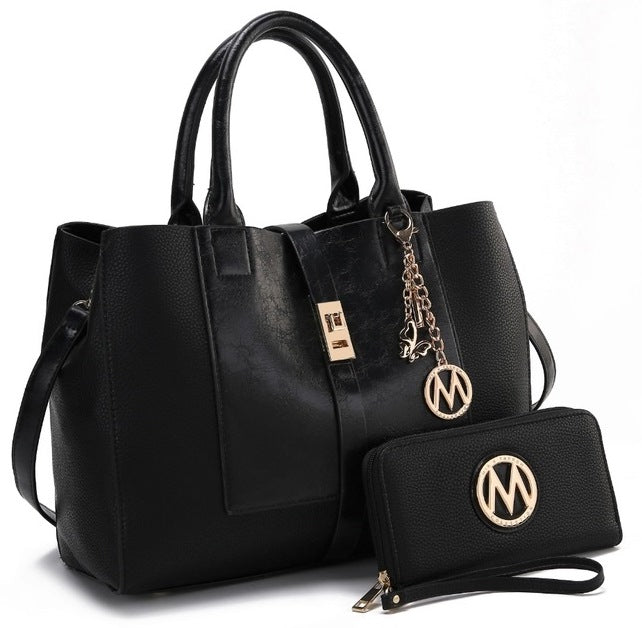 MKF Collection Yola Women's Satchel Handbag with Wristlet Wallet by Mia K.