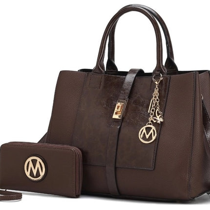 MKF Collection Yola Women's Satchel Handbag with Wristlet Wallet by Mia K.
