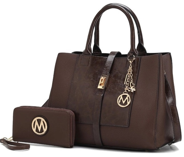 MKF Collection Yola Women's Satchel Handbag with Wristlet Wallet by Mia K.