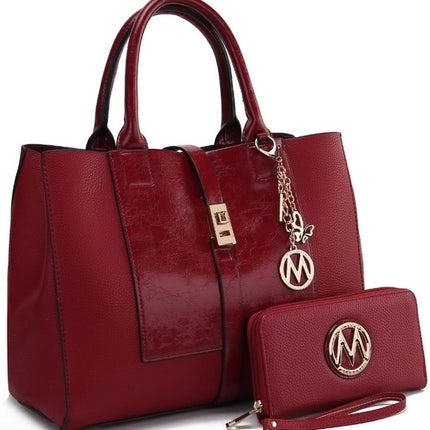 MKF Collection Yola Women's Satchel Handbag with Wristlet Wallet by Mia K.