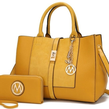 MKF Collection Yola Women's Satchel Handbag with Wristlet Wallet by Mia K.